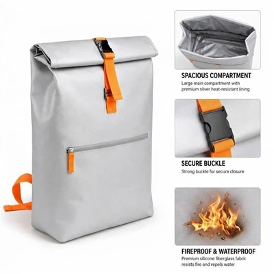 Custom Fireproof Waterproof Roll Top Backpack Manufacturer