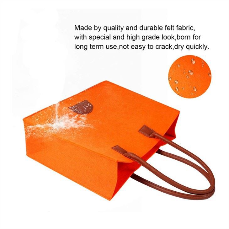 Green Field Durable Eco-Friendly Felt Fabric Reusable Grocery Bag