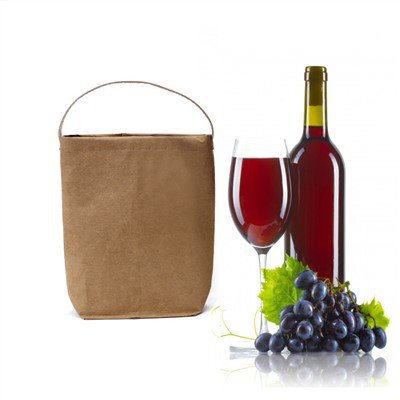 Logo Printing Washable Kraft Paper Wine Bag