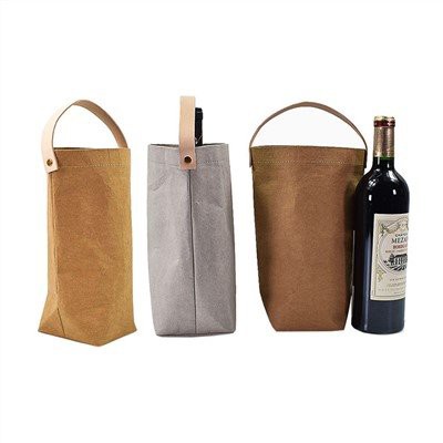 Washable Kraft Paper Wine Cooler Bag Factory