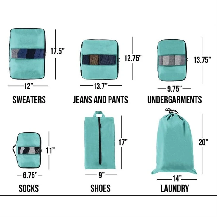 6pcs Travel Luggage Organizer Packing Cubes Set