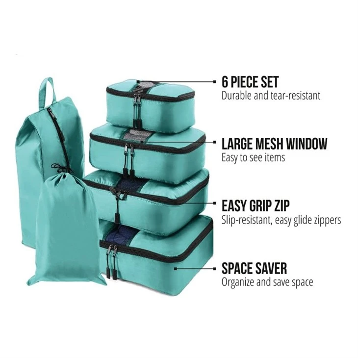 6pcs Travel Luggage Organizer Packing Cubes Set