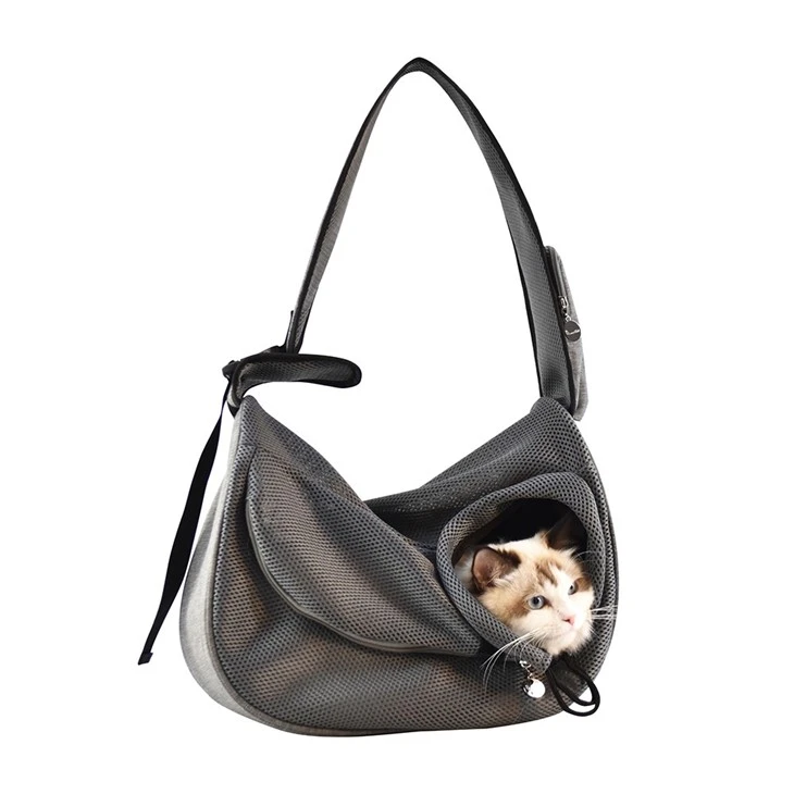 Gray Polyester Pet Shoulder Bag
