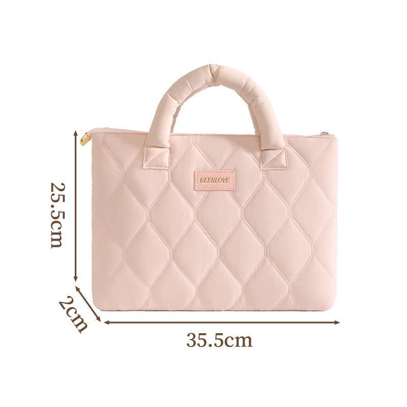 13 Inch Quilted Puffer Laptop Tote Bag factory