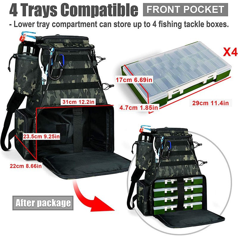 600D Oxford Foldable Outdoor Fishing Tackle Bag With Storage Bag suppliers