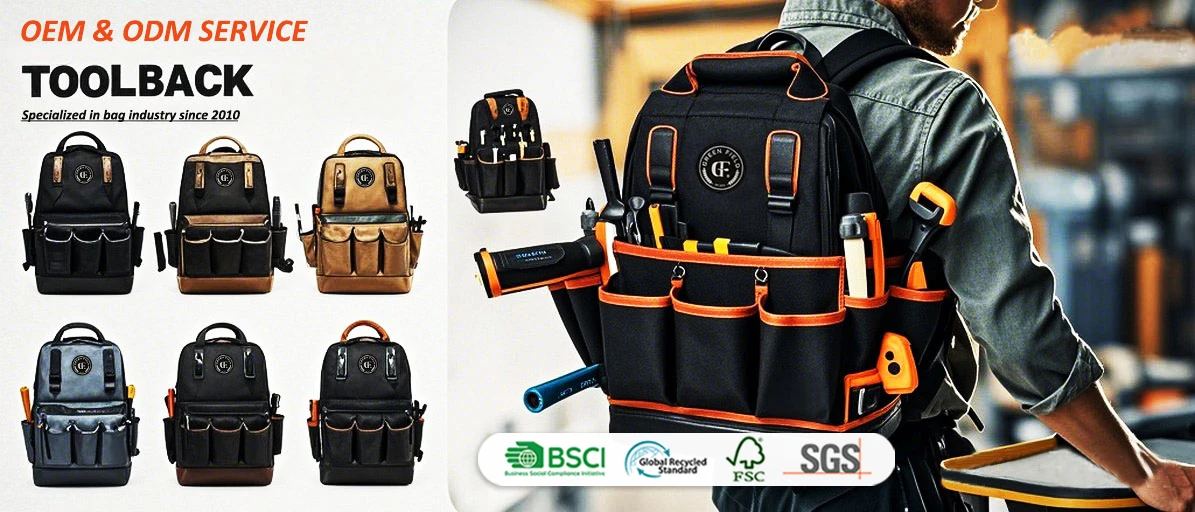 Eco-Friendly and Sustainable Tool Backpack Bag Manufacturer from Green Field