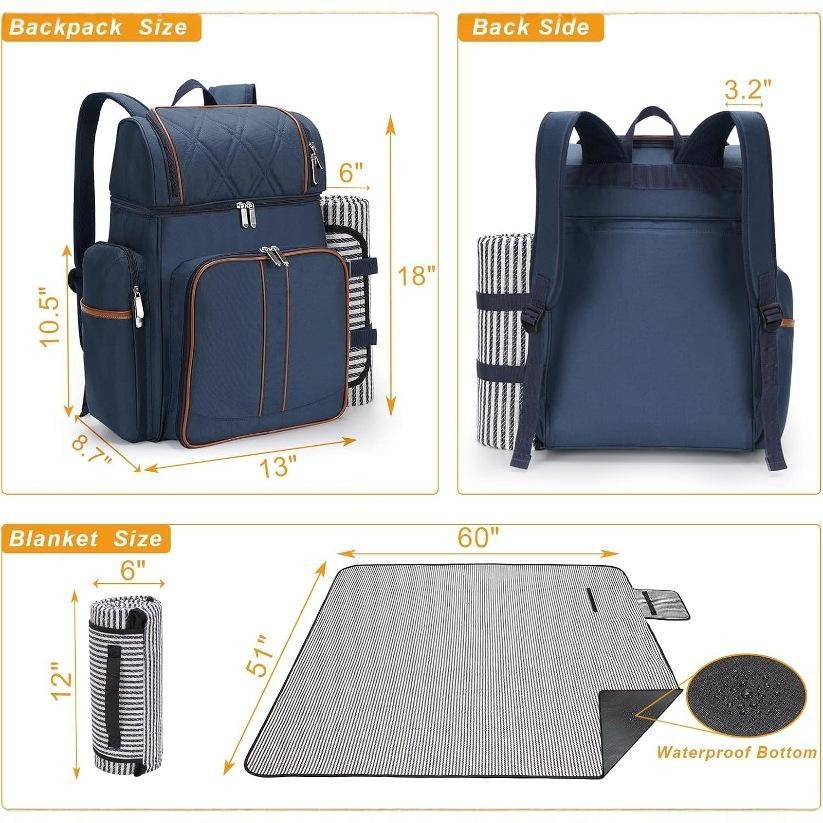 Beach Blanket Insulated Picnic Backpack Bag suppliers