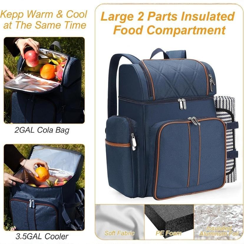 Beach Blanket Insulated Picnic Backpack Bag factory