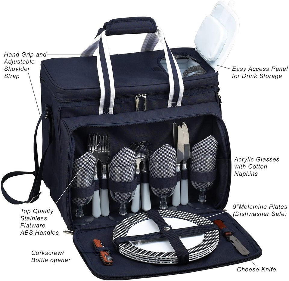Classic Insultated Picnic Cooler Tote Bag factory