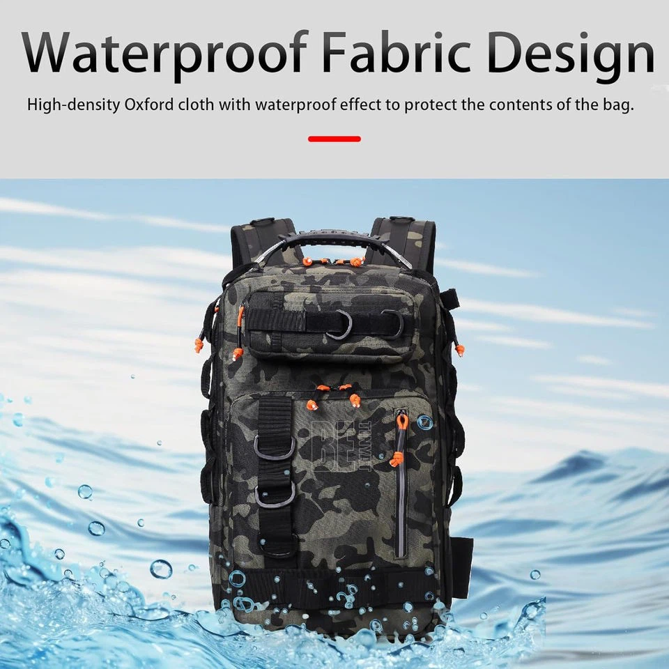 Custom 30L Fishing Tackle Backpack Storage Bag With Rod Holder best