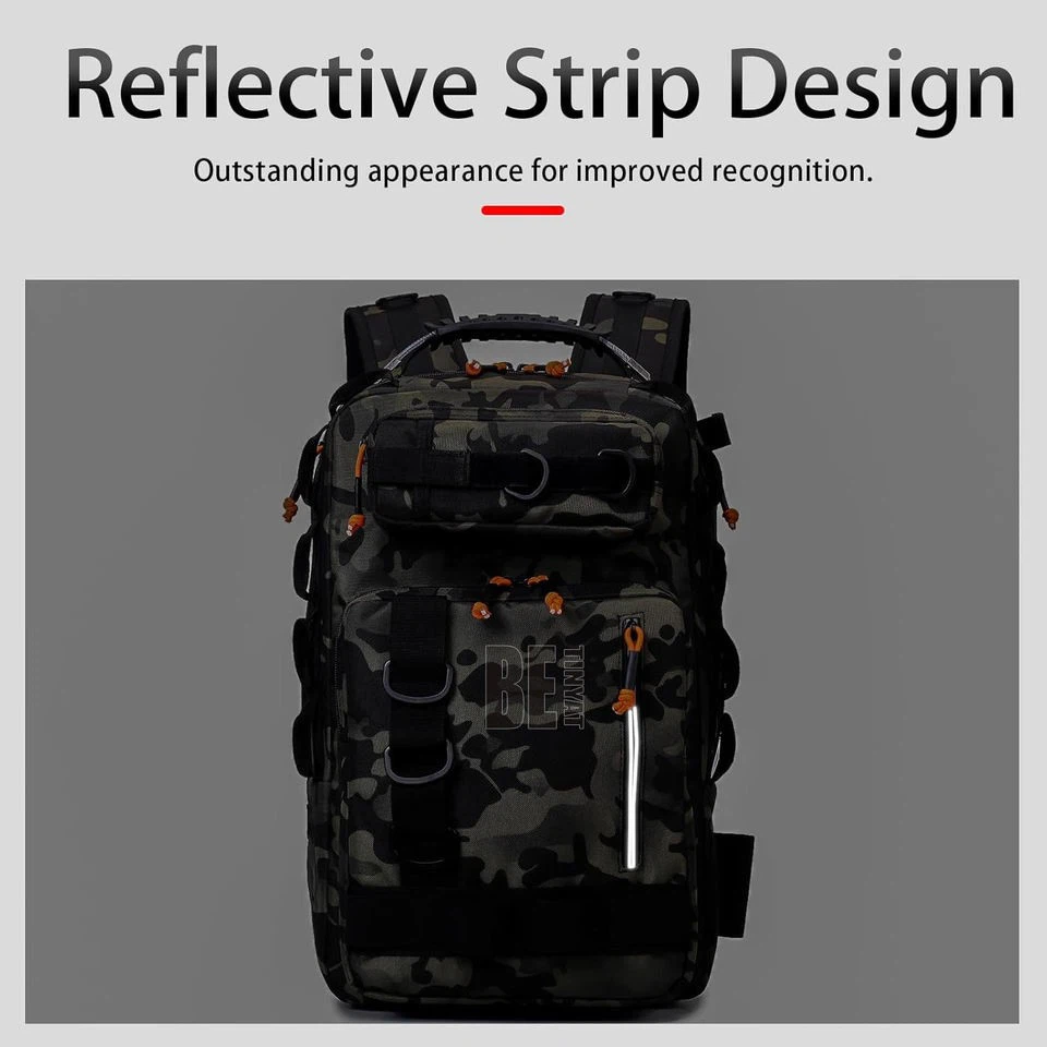 Custom 30L Fishing Tackle Backpack Storage Bag With Rod Holder factory