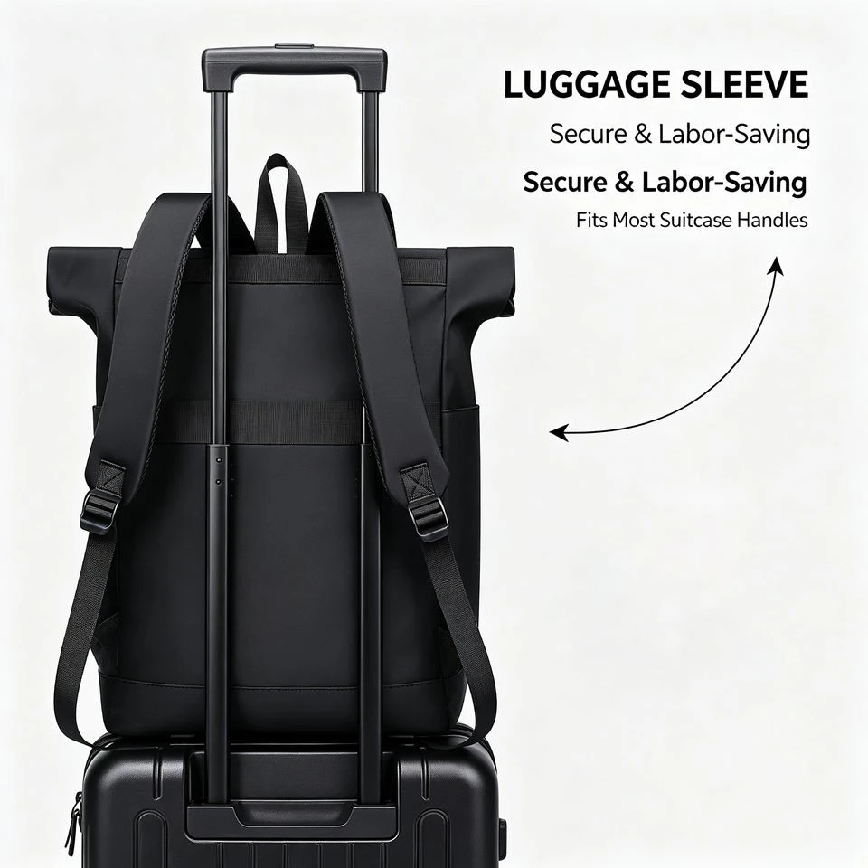 Custom Logo Waterproof Travel Rolltop Rucksack factory