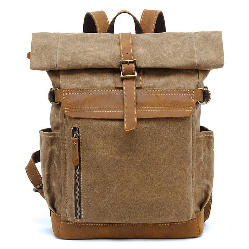 Eco-friendly Wax Canvas Fabric Bike Laptop Backpack best