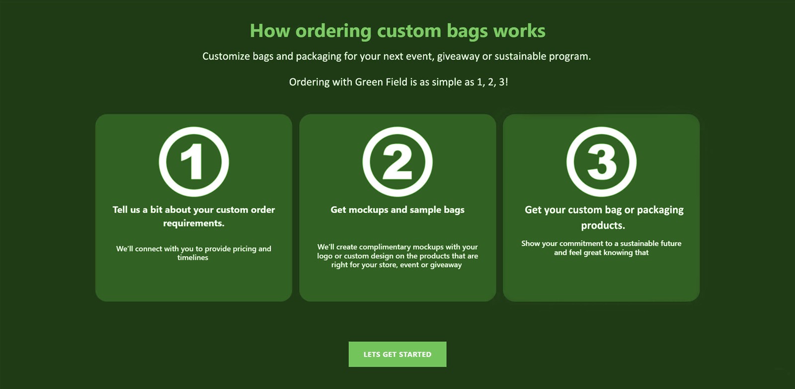 How to order custom bags from Green Field How to order custom bags from Green Field
