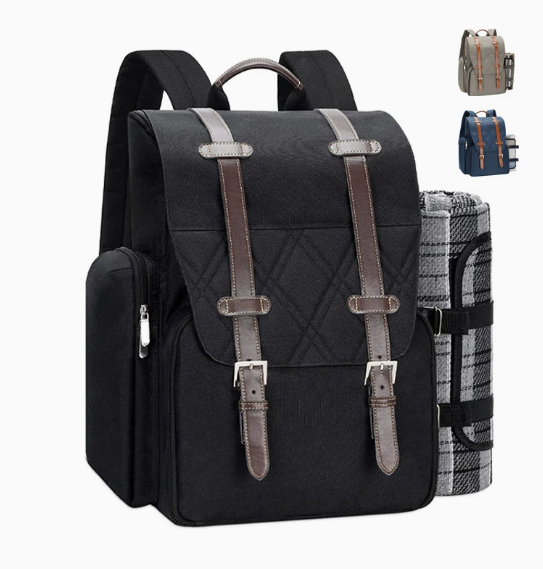 Large Capacity Outdoor Picnic Backpack With Wine Pouch
