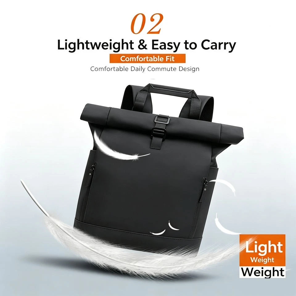 Lightweight Roll Top Bike Laptop Backpack high quality
