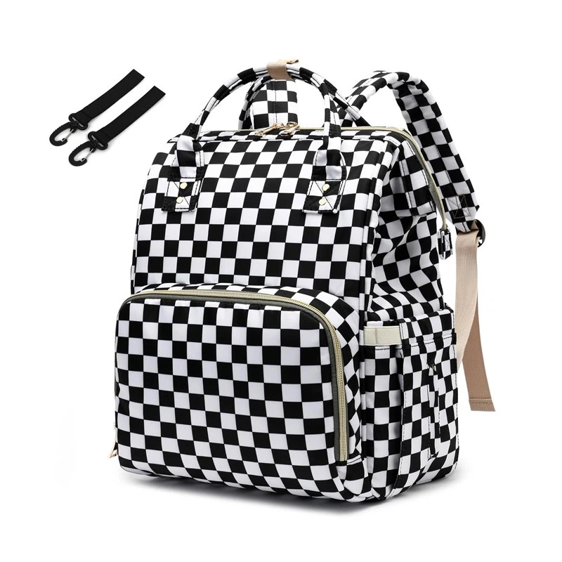 Lattice Printed Diaper Bag Backpack Lattice Printed Diaper Bag Backpack