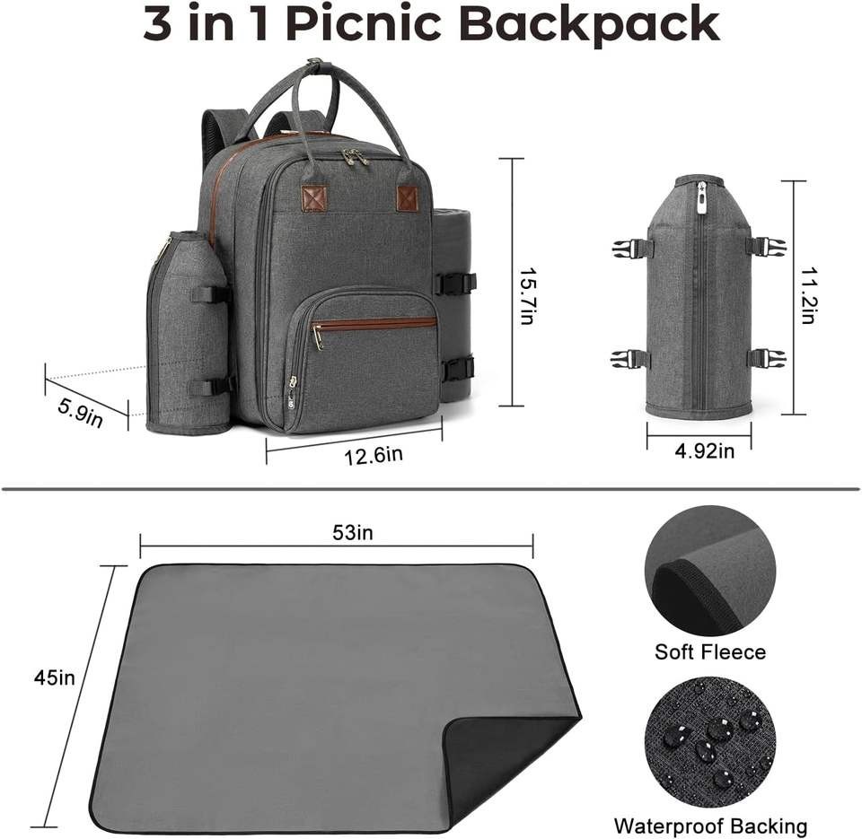 Outdoor Detachable Insulated Picnic Backpack suppliers