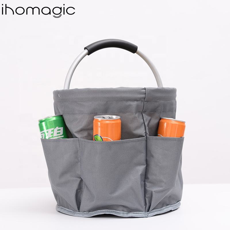 Portable Garden Tool Organizer Basket With 6 Pockets