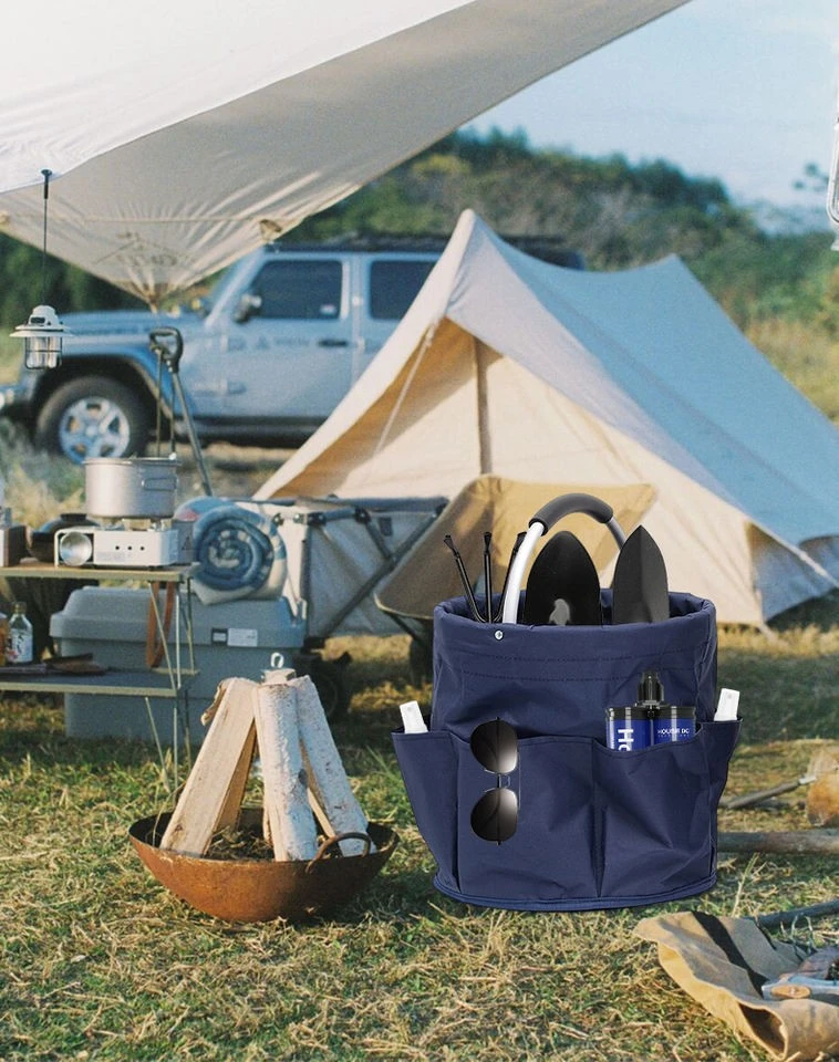 Portable Garden Tool Organizer Basket With 6 Pockets factory