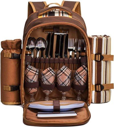 4 Person Picnic Backpack With Shoulder Strap