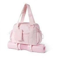 Women's Quilted Puffy Yoga Duffel Bag With Zipper