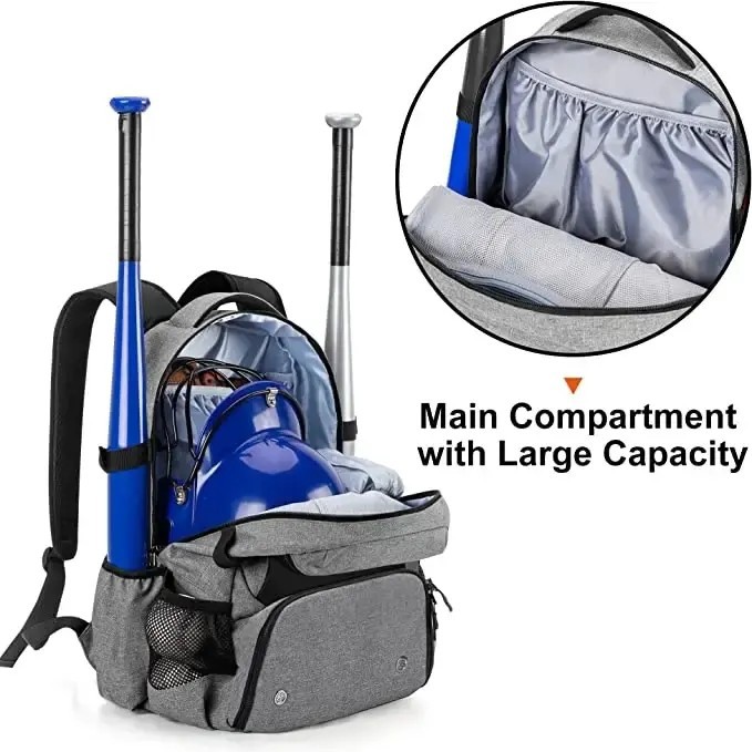 Softball Bat Backpack Bag With Helmet Holder factory